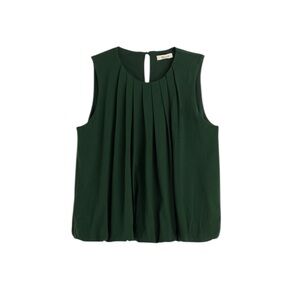 Madewell Sleeveless Crewneck Bubble Top in Summit Green